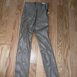 ZARA cream leather pants